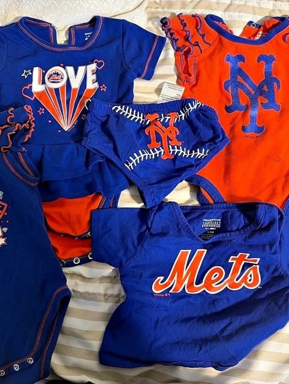 MLB New York Mets Baby Outfit Set Blue Orange Baby 6M-9M
